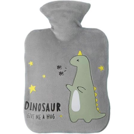 Varmedunk 500ml Plysbetræk PVC Håndvarmerpose Grå