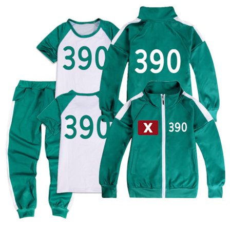 Squid Game, träningskläder, komplett set med nummer 390 390 390-XF34-