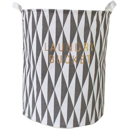 Suuri pyöreä puuvilla- ja pellavapyykkikori, kokoontaitettava pellavapyykkikori, kokoontaitettava säilytyskori irrotettavilla kahvoilla, harmaa,