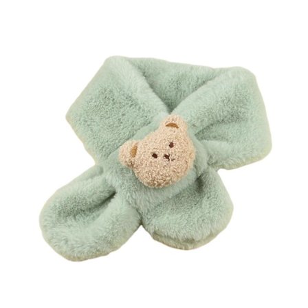 Varmt barneskjerf tegneserie jente baby skjerf mykt barneskjerf høst vinter barn bjørnemønster skjerf for kaldt vær khaki