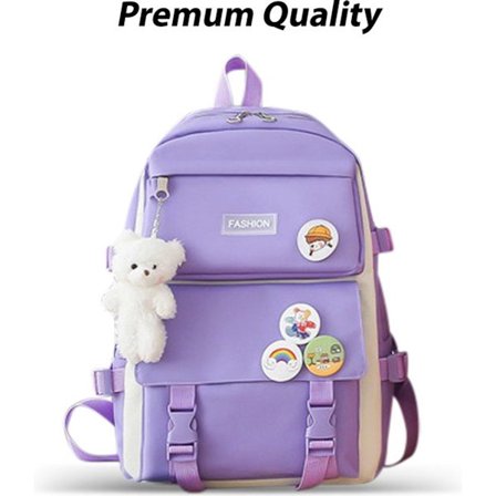 Fire-delt vanntett skolesekksett - inkluderer matboks, skulderveske og penal.