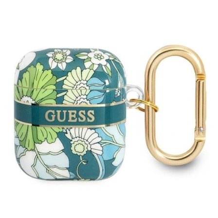 Guess AirPods Skal Flower Strap Collection - Grön