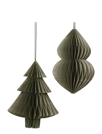 Broste Copenhagen Christmas Mix Ornaments - Khaki green - H:13CM