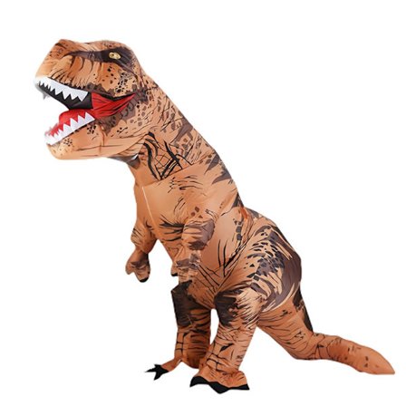 Hot! 2025 Oppblåsbar T-Rex Dinosaur Kostyme Halloween Maskerade for Voksne (Brun)[ca]