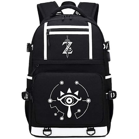 Självlysande The Legend Of Zelda Ryggsäck Dagväska Studentväska Skolväska Bokväska Rucksack Pack med USB-laddning