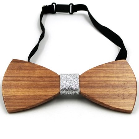 Sløyfer for menn, naturlig sebra-tre, håndlaget, justerbar i tre