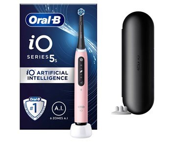 Oral-B iO5s - Blush Pink - Eltandborste iO5 med smart trycksensor & AI-teknik