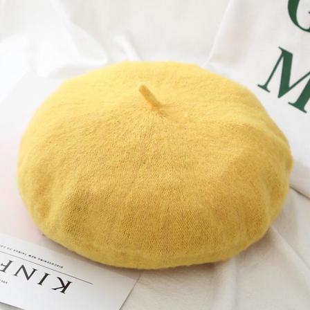 Fransk Basker I Flera Färger Söt Varm Vår Höst Yellow One Size