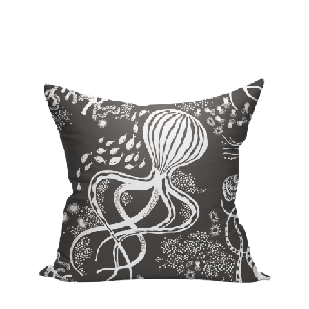 Littlephant Kuddfodral Aquatic 50x50cm Svart/vit Kuddar Svart 50x50 cm