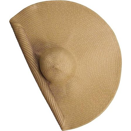 Solhat til kvinder, sommerhat med bred skygge, let, åndbar, sammenklappelig strandhat, UV-beskyttelse til rejser, have, khaki