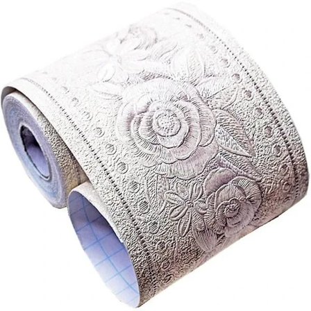 Elegant hvid blomstret tapet, skræl og klæb kant, 3D-mønster vandtæt selvklæbende vægdekoration, aftagelig selvklæbende k,A