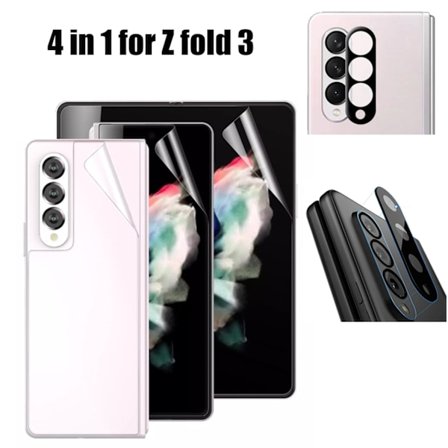 3-PACK 4-in-1 Skärmskydd 2.5D Kameralinsskydd Galaxy Z Fold 3