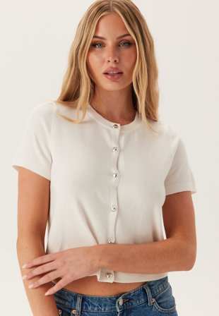 Pieces-Pcorina Ss O-neck Knit Cardigan-XS