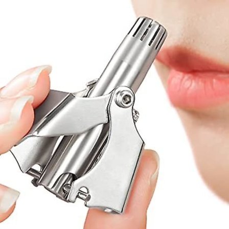 Öron- och näshårstrimmer - Professionell och smärtfri med 12 dubbelkantade blad, universell för män och kvinnor, batterifri, vattentät, liten och 