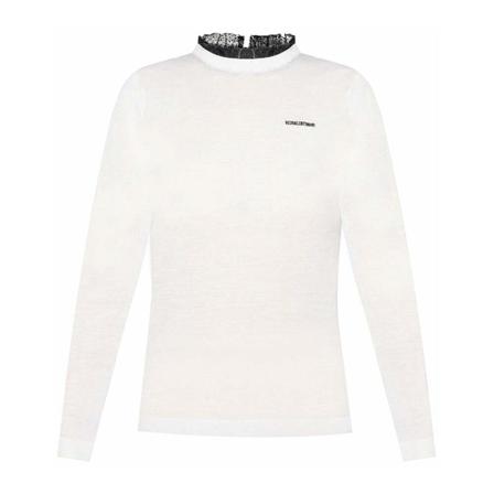 Valentino Round-neck Strik Hvid, Dame Striktrøjer
