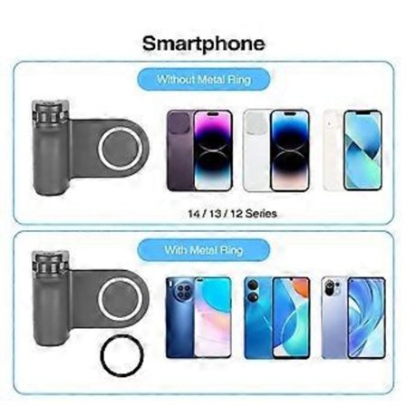 Smarttelefon med telefongrep, håndholdt selfie-booster, magnetisk håndgrep, Bluetooth fjernkontrollhåndtak