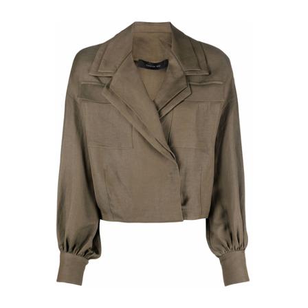 Federica Tosi, Double collar shirt jacket Brązowy, Kobieta, Rozmiar: XS