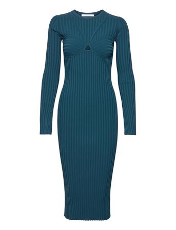 Rib Bra Dress.ribbed Blue Helmut Lang