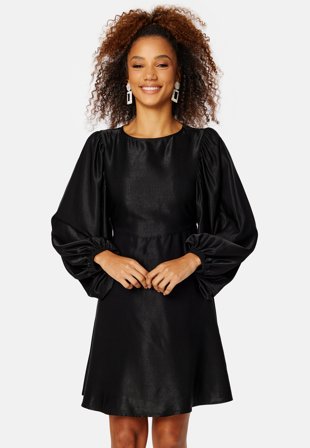 BUBBLEROOM Charli Balloon Sleeve Dress Black Klær