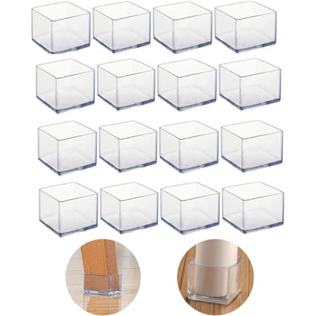 16 st fyrkantiga 35x35mm silikonstolar ben golvskydd, stolsbensskydd, möbelfotsskydd, fritt rörliga bordsbenskydd, pallbenslock till