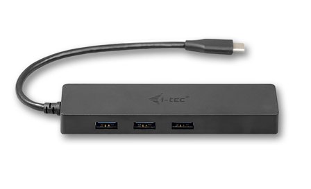 I-TEC USB C Slim 3-port HUB with Gigabit Ethernet adapter - hub - 3 porter
