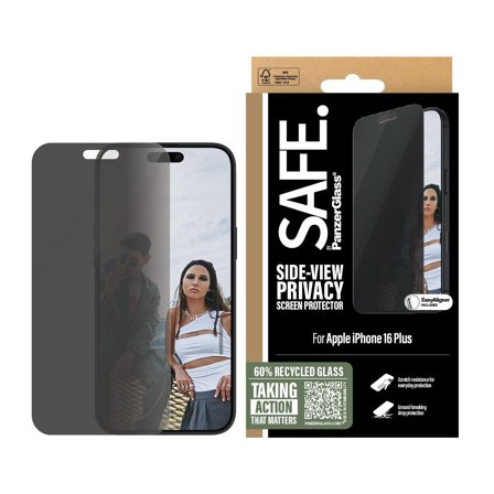 SAFE. by Panzer Privacy iPhone 16 Plus | 15 Ultra-Wide Fit Screen Protector PanzerGlass - High quality tempered glass screen protector