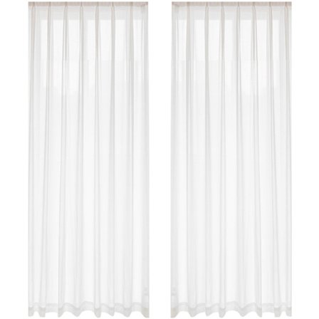 Gardiner 2-pak 100x250 cm Gennemsigtig Tyl Solbeskyttelse Halvgennemsigtig Håndvask Beskyt Dit Privatliv Terrasseudsmykning til Have Altan Terrasse