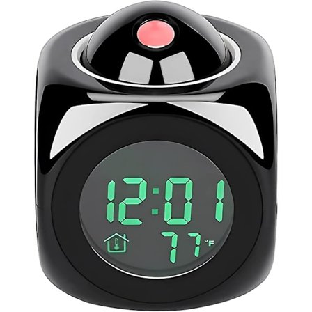 Projektionsklocka, takprojektionsväckarklocka digital klocka med inomhustemperaturtidsvisning