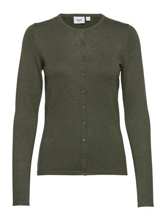 A8661, Milasz R-Neck Cardigan Strikkegenser Cardigan Grønn Saint Tropez