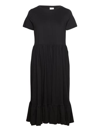 Carmay S/S O-Neck Peplum Dress Jrs Dresses T-shirt Dresses Svart ONLY Carmakoma*Betinget Tilbud