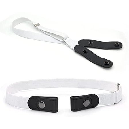 Hvid taljebælte uden spænde Elastik