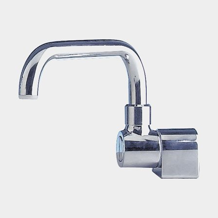 Torneira simples para barco Barka BR0600, com bica rebatível e giratória, 3/8" G (BSP), latão cromado