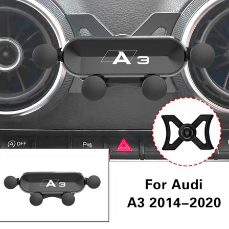 Magnetisk biltelefonholder, kompatibel med Audi A3 S3 8V 2014-2020, luftudtagsclips, monteringsstand, tyngdekraftnavigationsbeslag, soporte mvil coche