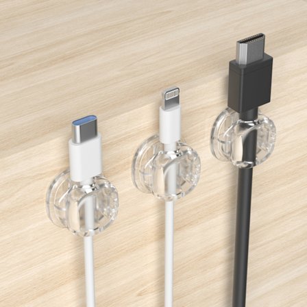 Magnetiska Självhäftande Kabelklämmor, Kabelorganiserare för Skrivbord, Sängbord, Laddningskablar