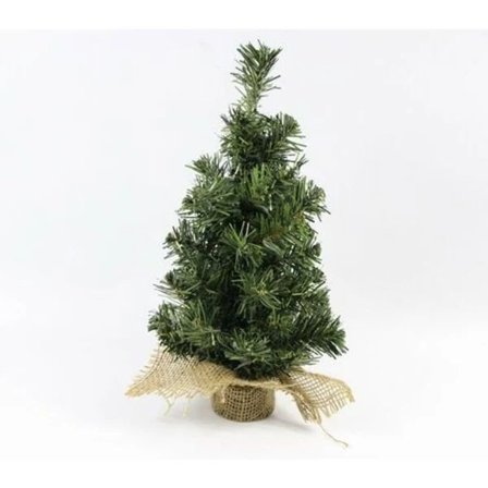 /EA/Bordjuletræ, Mini bordplade kunstigt juletræ med stofposebase - 15,7 tommer