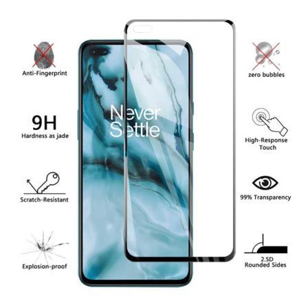 Oneplus Nord Heltäckande Hd Skärmskydd Kolfiber Härdat Glas Svart