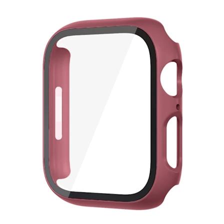 Glass+ deksel for Apple Watch-etui 9 8 7 6 SE 5 iWatch-tilbehør skjermbeskytter Apple Watch Series 45mm 41mm 44mm 40mm 42mm 38mm Vinfarge Wine red 