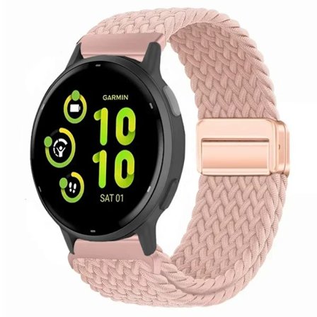 20/22 mm nylonarmband för Garmin Forerunner 55 165 265 965 255 magnetiskt flätat andningsbart band för Garmin Active 5/Venu 3 Correa