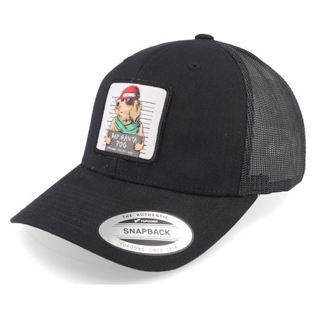 Ho-Ho-Hats - Svart trucker Caps - Bad Santa Dog Black Trucker - Iconic @ Hatstore