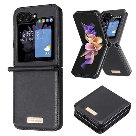 til Samsung Galaxy Z Flip 6 Etui Læder Flip Etui til Mænd Kvinder, Anti-Ridse Holdbart Beskyttende Telefon Etui til Samsung Galaxy Z Flip 6