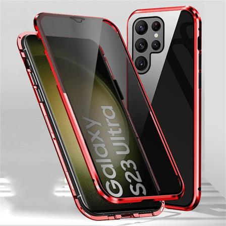 sekretess doubelfodral för Samsung S23 plus röd röd