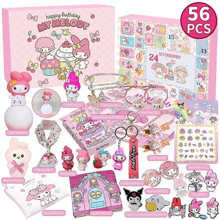 Julekalender 2024 Kuromi My Melody Cinnamoroll Sanrio Leketilbehør Juleteller Kalender Gaver til Barn {db}