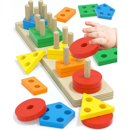 Montessori-leker for 1-2 år gamle gutter og jenter, 1-2 år gamle gutter og jenter bursdagsgaver, utdanningsleker for småbarn for treleker i alderen 1-