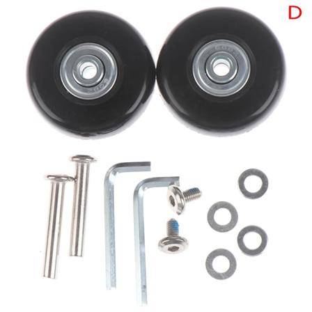 OD 50 mm Bagasjeveske Erstatningshjul Reparasjonssett Aksler De Black 50MM