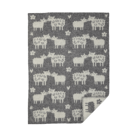 Klippan Lammullsfilt Bää 90 cm Bädda Grå 65X90