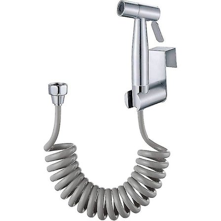 Håndholdt Bidét Sprøjte - Med Vandtank Krog Og 59" ABS Teleskopisk Fleksibel Bruseslange Til VVS, Toilet, Bidét Badeværelses Sprøjtepistol - Sølv