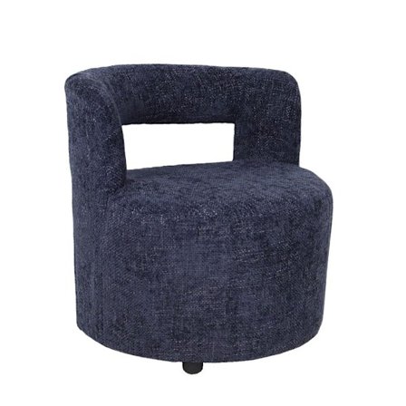 Blå chenille lænestol, 67x66x67,5 cm, moderne design