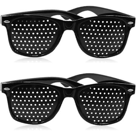 2 stk. Nålebriller til forbedring af synet, sorte unisex synstyrkende nålebriller