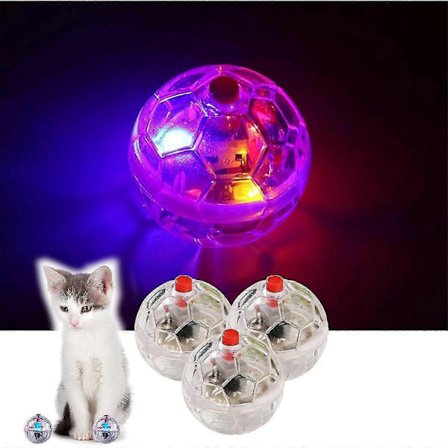 3-pakning Ghost Hunting Cat Ball Leker, Motion Light Up Cat Balls Led Light Cat Ball Cat Dog Interaktive Leker For Katt & Hund Aktivitet[D]