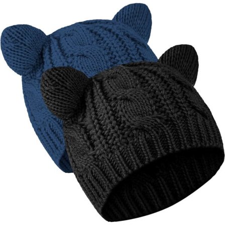 Kissan korvat -pipo, söpö kissan neulepipo, talvinen neulepipo naisille ja tytöille